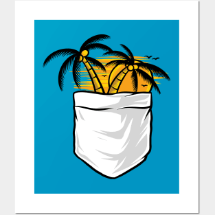 Tropical Palm Summer In Pocket Posters and Art